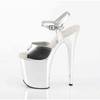 Pleaser - FLAMINGO809 Ankle strap sandal, Pole dance shoes - Silver coloured Product image